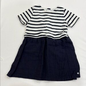 Striped navy blue and White Dress